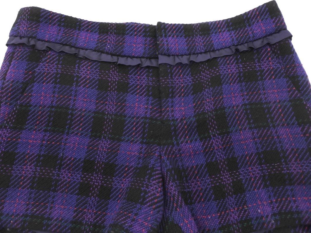JILLSTUART ジルスチュアート チェック ショート パンツ sizeM/紫 ◇■ ☆ eic0 レディース