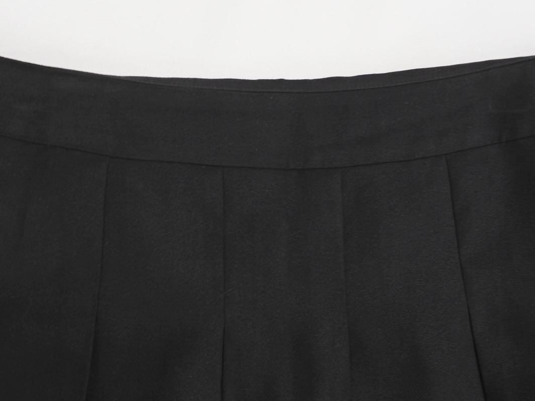 ネコポスOK INDIVI インディヴィ 大きいサイズ Aライン 臺(tái)形 スカート size42/黒 ◇■ ☆ eib9 レディース