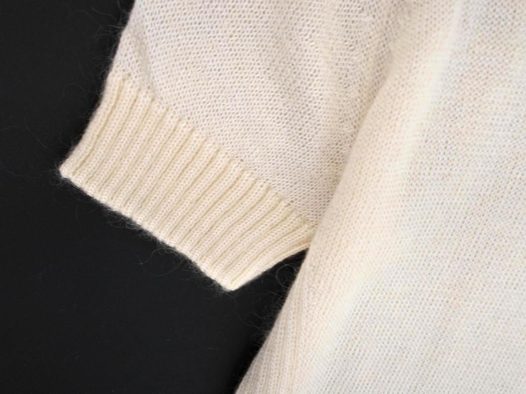 MICHEL KLEIN ミッシェルクラン ウール混 ビジュー パールビーズ Vネック ニット セーター size38/ベージュ ◇■ ☆ eib9 レディース