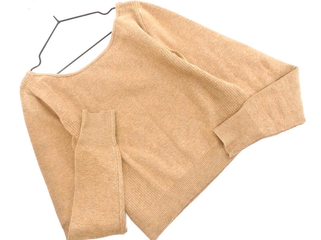 EMODA エモダ バックスクエアネック ニット カットソー sizeF/茶 ◇■ ☆ eic3 レディース