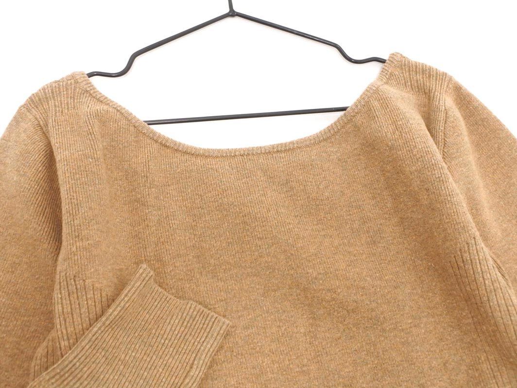 EMODA エモダ バックスクエアネック ニット カットソー sizeF/茶 ◇■ ☆ eic3 レディース