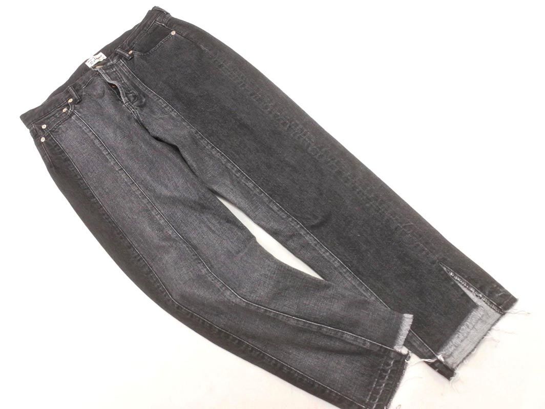ジャーナルスタンダードレリューム ボタンフライ カットオフ テーパード デニムパンツ size40/黒 ■■ ☆ eic3 レディース