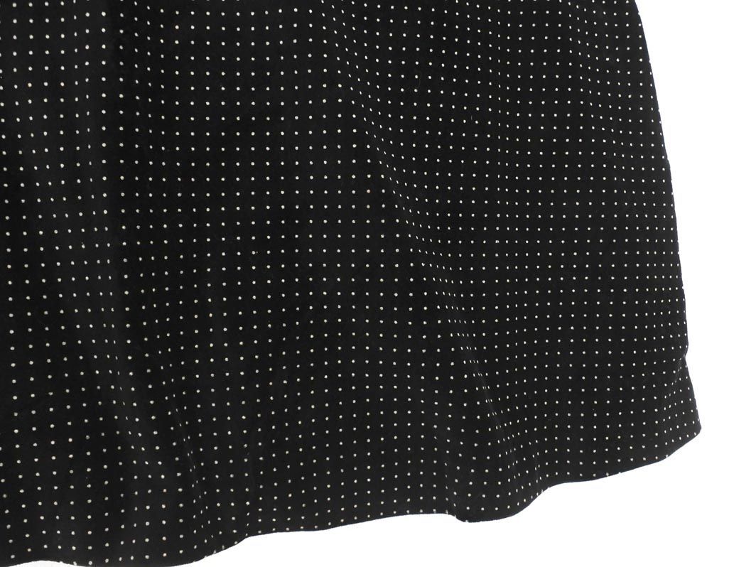 VertDense ヴェールダンス noble ベロア ドット柄 Aライン ワンピース size1/黒 ◇■ ☆ eic5 レディース