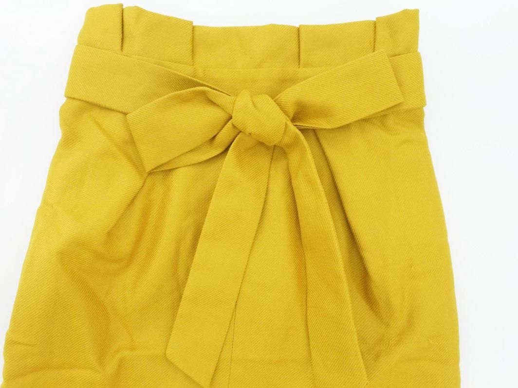 Tiara ティアラ ウール混 ウエストリボン スカート size3/黃 ◇■ ☆ eic7 レディース