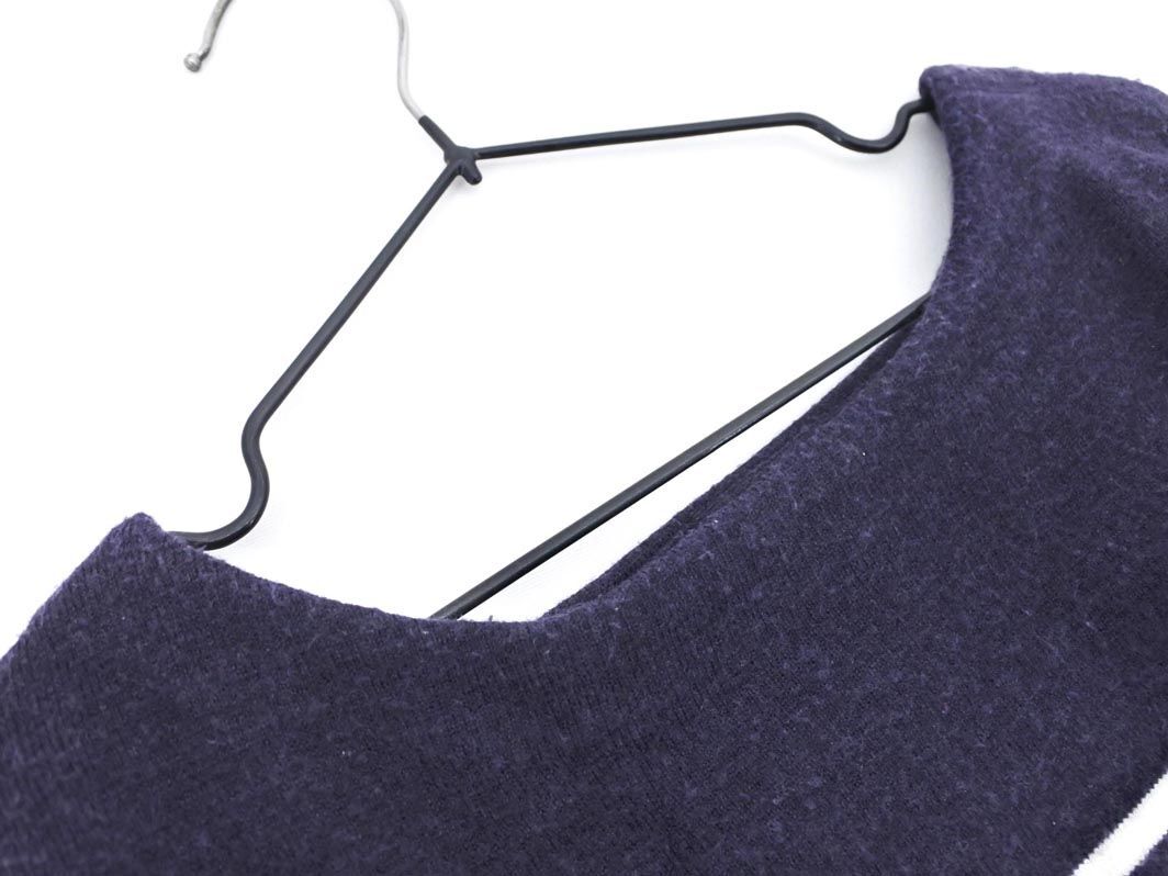 any FAM エニィファム ボーダー チュニック ニット セーター sizeF/白ｘ紺 ◇■ ☆ eic7 レディース