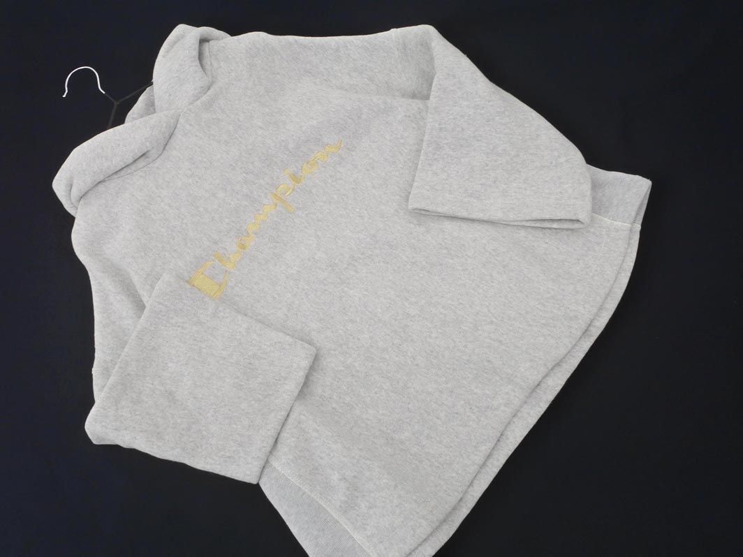 Champion チャンピオン リバースウィーブ 裏起毛 刺繍 ロゴ プルオーバー パーカー sizeM/グレー ◇■ ☆ eic6 レディース