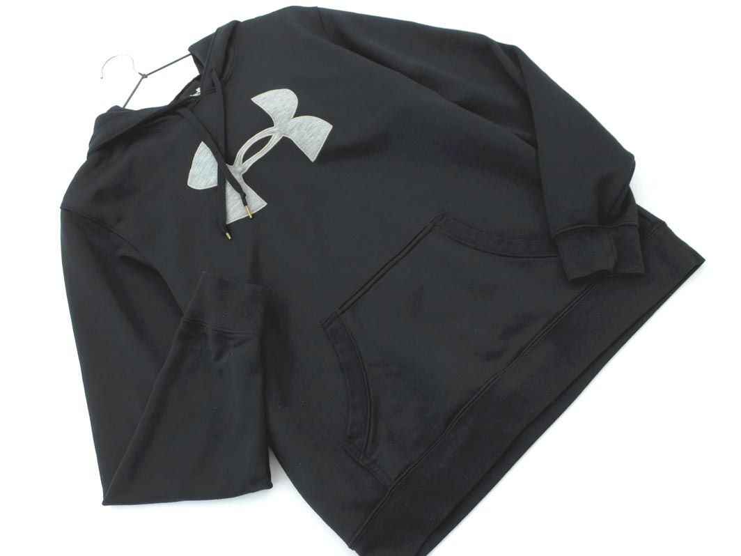 UNDER ARMOUR アンダーアーマー ロゴ プルオーバー パーカー sizeMD/黒 ◇■ ☆ eic6 メンズ