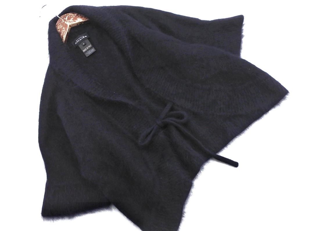 NATHALIE CHAIZE ナタリーシェーズ アンゴラ混 カーディガン sizeS/黒 ◇■ ☆ eid0 レディース