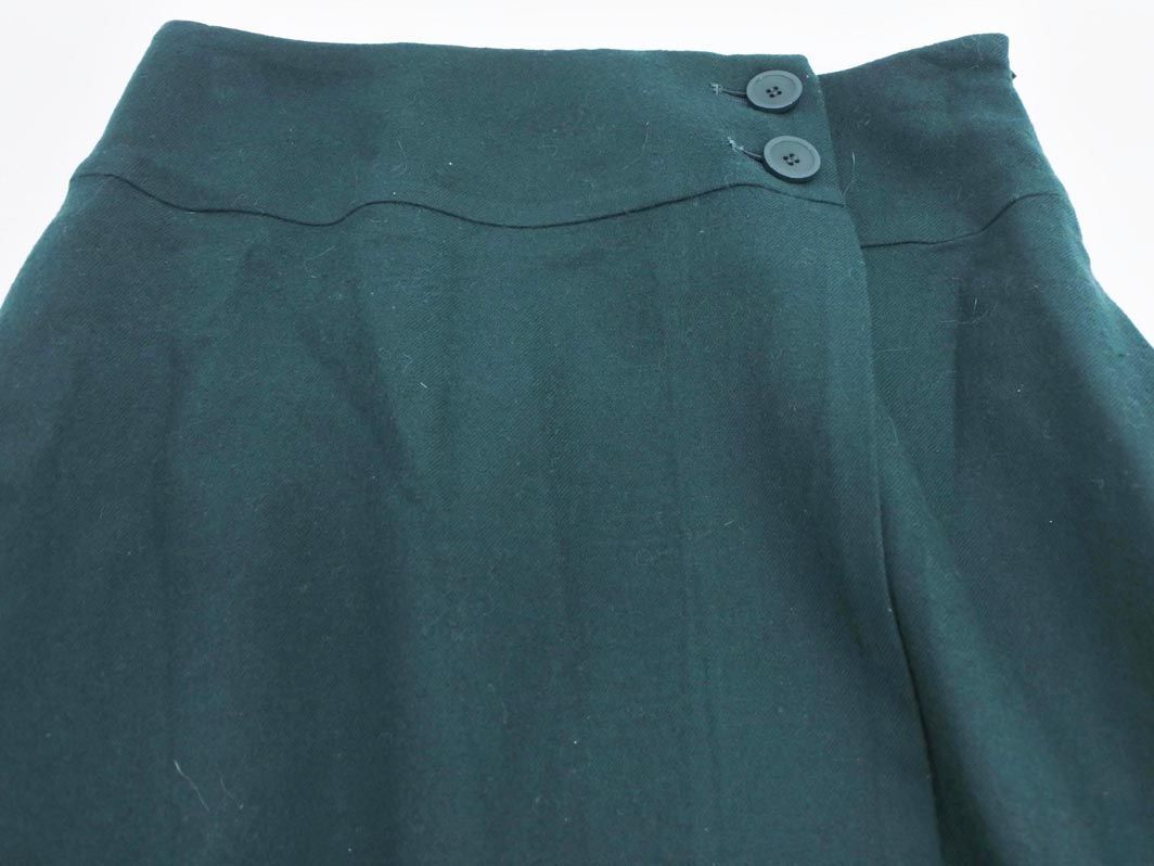 KUMIKYOKU 組曲 ウール混 ラップ調(diào) スカート sizeS3/緑 ◇■ ☆ eid0 レディース