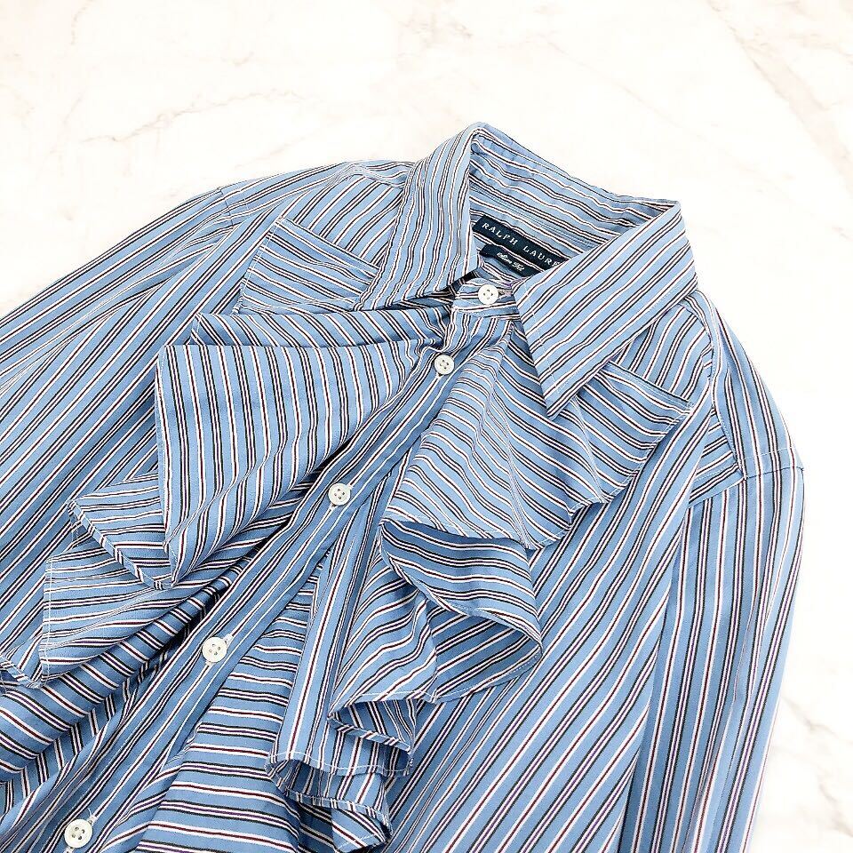 Ralph Lauren ラルフローレン ストライプ フリル シャツ Ralph Lauren ラルフローレン ストライプ フリル シャツ