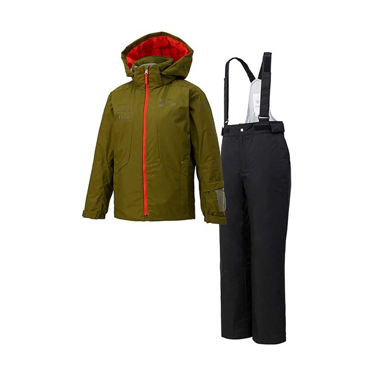 DESCENTE デザイン キッズ 160 スキーウェア 上下 黒/オレンジ DESCENTE デザイン キッズ 160 スキーウェア 上下 黒/オレンジ