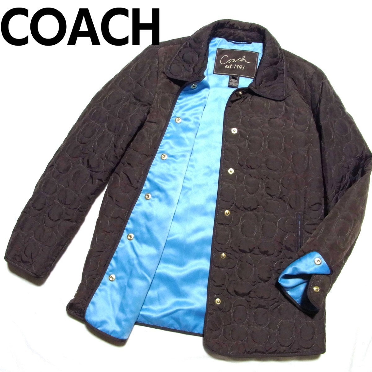 COACH コーチ キルティングコート シグネチャー シルバーボタン COACH コーチ キルティングコート シグネチャー シルバーボタン