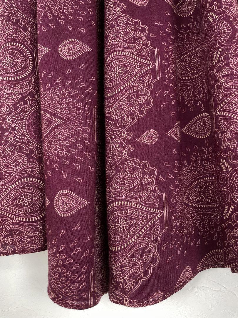 [ новый товар ] широкий брюки гаучо брюки 90cm длина искусственный шелк G рисунок бордо Y144