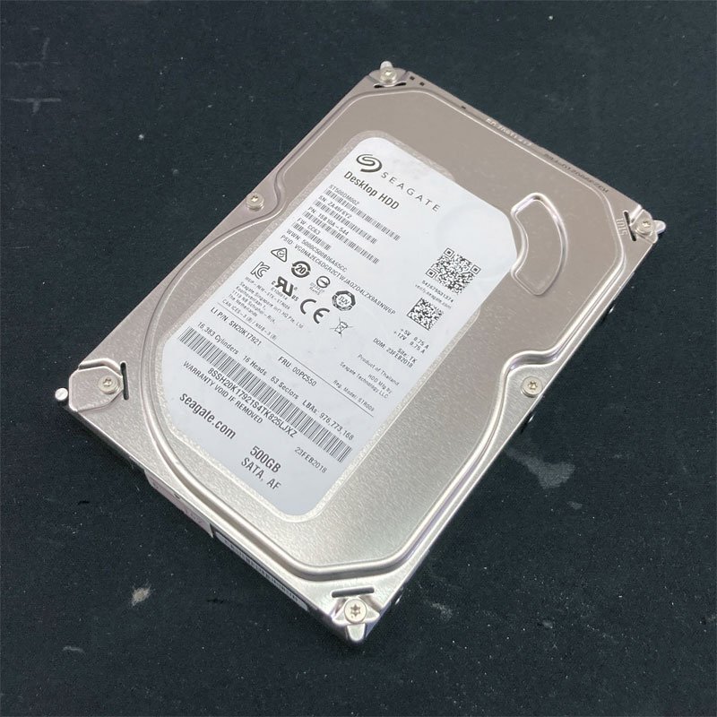 狀態(tài)正常 3.5インチ 500GB 7200rpm 1個(gè) SATA接続 ★ Seagate ST500DM002 電源投入回?cái)?shù) 4418回 使用時(shí)間 33860時(shí)間 #6-249