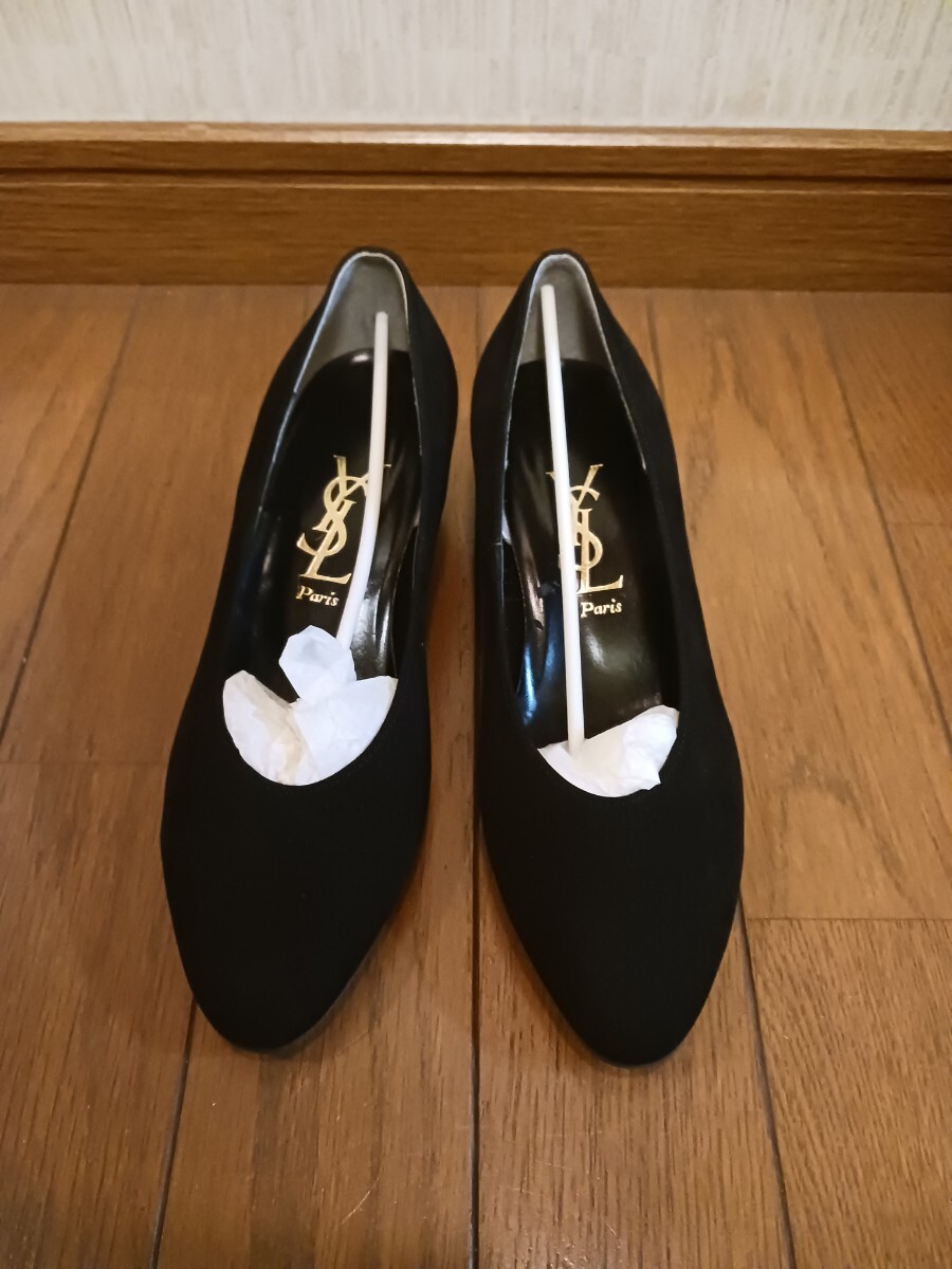 【委託品】 ビンテージ サンローラン パンプス バックスキン 黒 35 1/2 ブラック スリッポン 23.5cm 2003頃 ハワイ オアフ島 直営店 購入