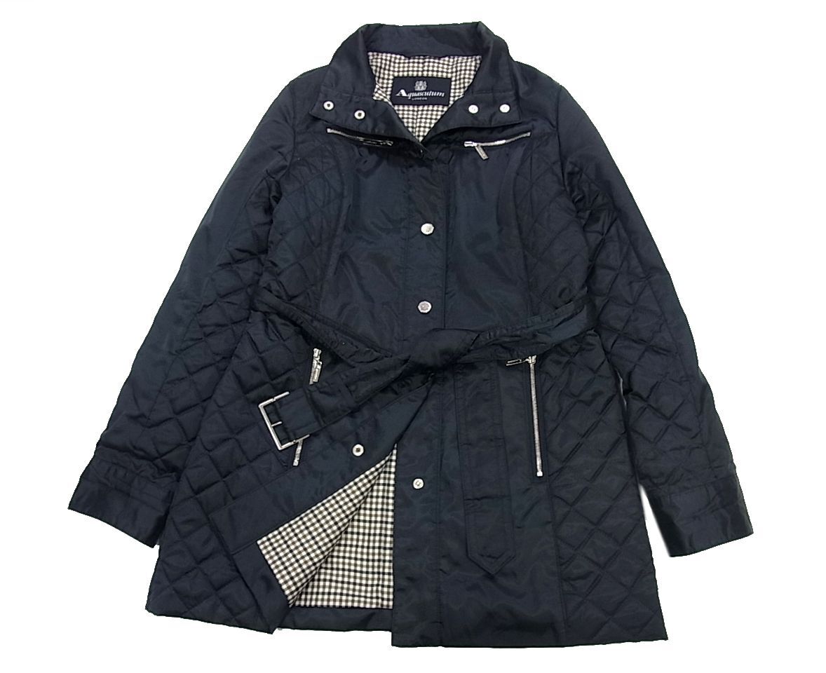 Aquascutum 中綿入 キルティング切り替え コート レディース Aquascutum 中綿入 キルティング切り替え コート レディース