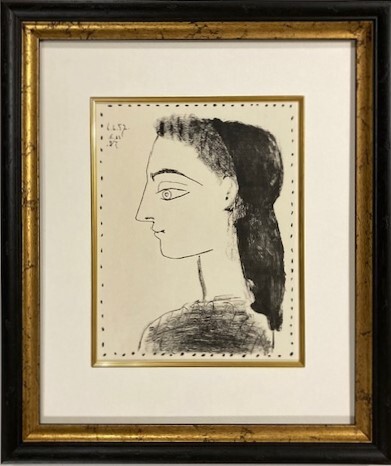 ≪　　パブロ・ピカソ　　≫　　リトグラフ 　 JACQUELINE AU MOUCHOIR NOIR 　 1964年　 　PABLO　PICASSO