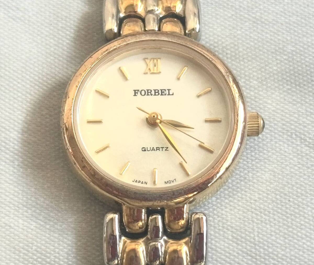 rrkk3361 フォーベル FORBEL FB-1002L シェル文字盤 ゴールド レディースクォーツ 腕時計 コマ 説明書 保