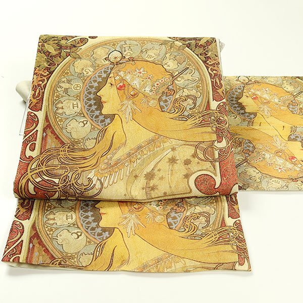 【和遊館】OFH2206　仕立付！西陣『酒井守』謹製おしゃれ高級袋帯　お酒のラベル柄　長尺