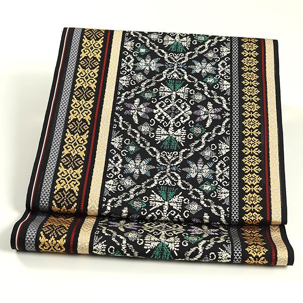 【和遊館】ONH2149　仕立付！本場筑前博多織『筑前織物』謹製紋八寸名古屋帯　七宝間道