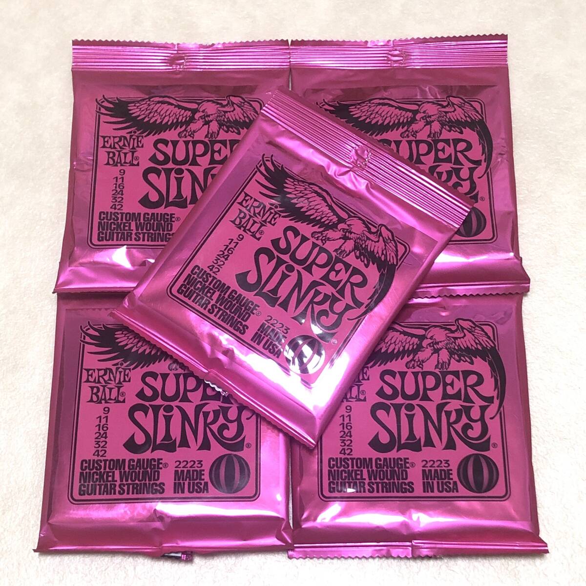 【新品/未使用】 ERNIE BALL アーニーボール 09-42 2223 Super Slinky エレキギター弦 5セット