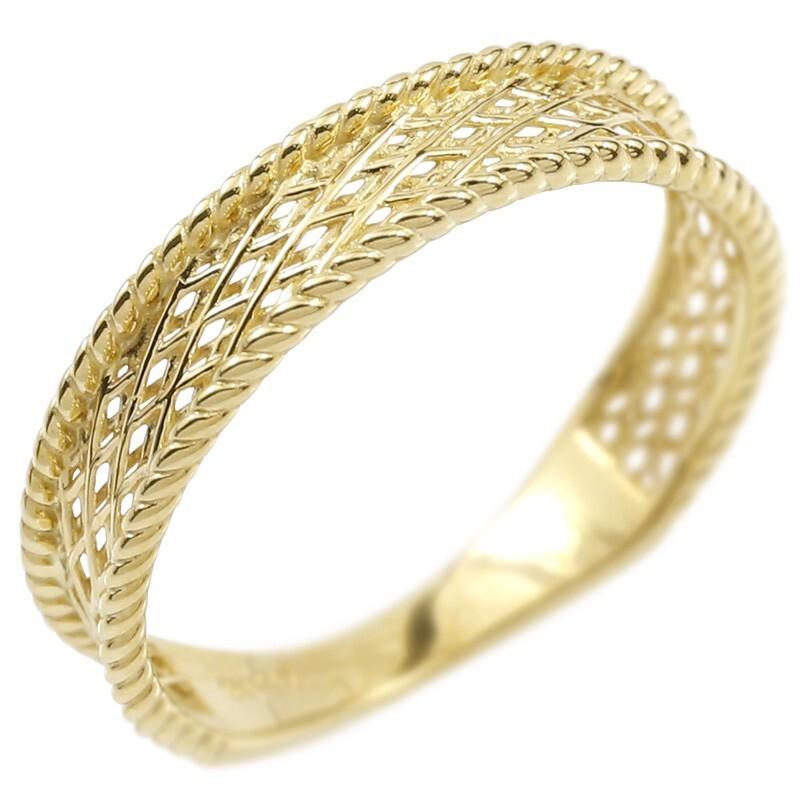 ピンキーリング ゴールド リング レディース 指輪 10k イエローゴールドk10 透かし 婚約指輪 安い シンプル 地金 女性 送料無料