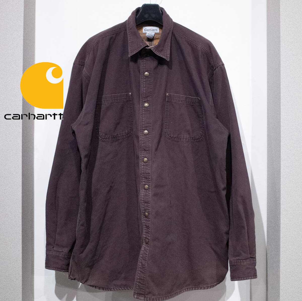 XL TALL / 90s CarHarrt カーハート 長袖 ワークシャツ ダック XL TALL / 90s CarHarrt カーハート 長袖 ワークシャツ ダック