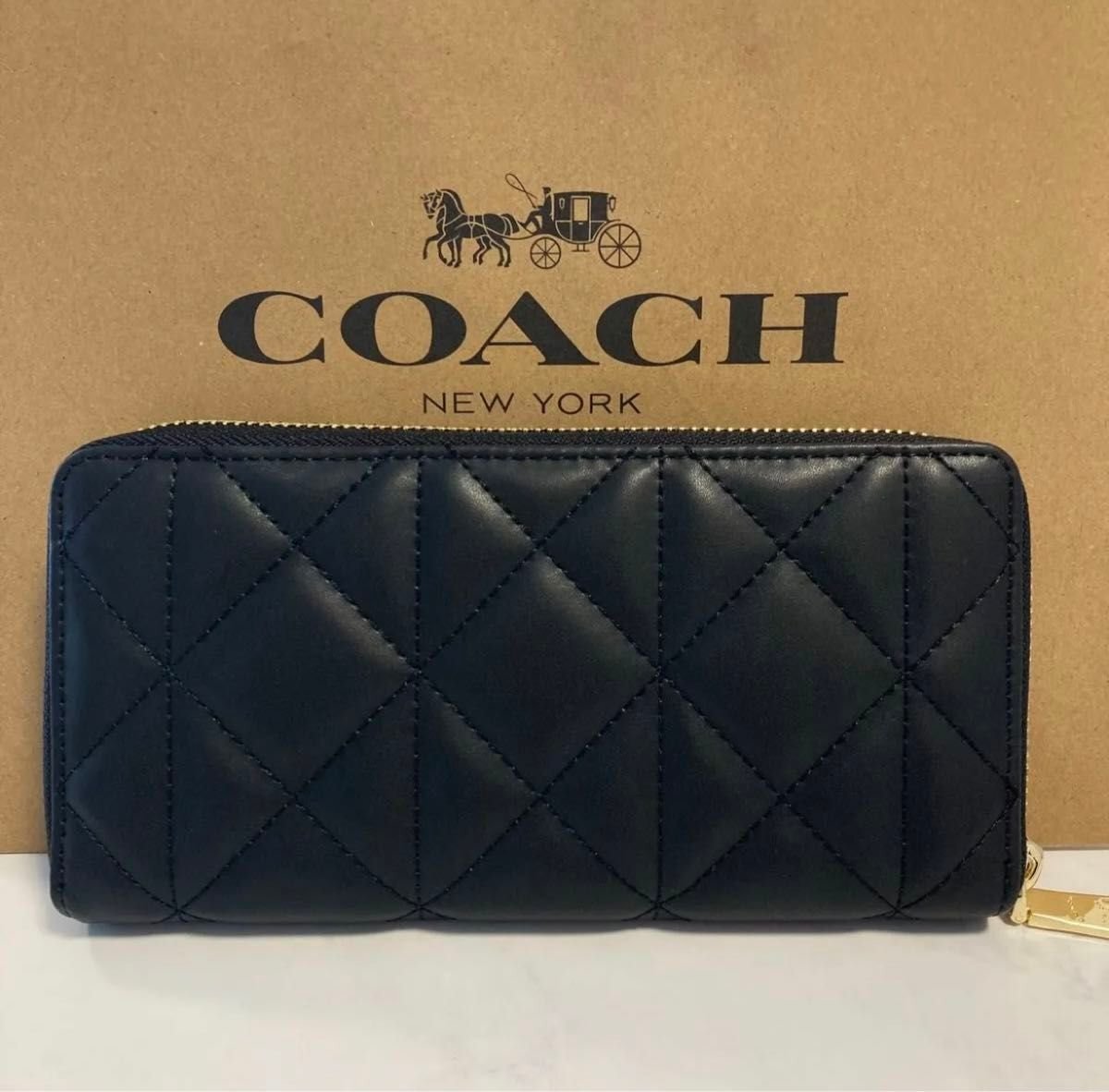  beautiful goods COACH long wallet Coach long wallet lady's men's black * control number 1032