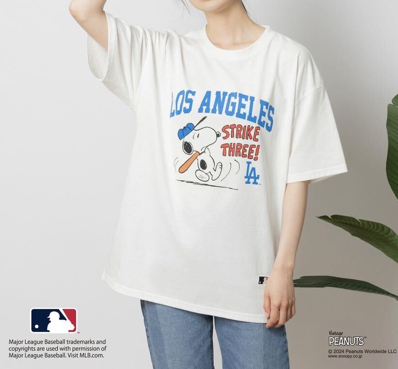 希少 LA ドジャース スヌーピー コラボ 半袖Tシャツ 白 Lサイズ 希少 LA ドジャース スヌーピー コラボ 半袖Tシャツ 白 Lサイズ