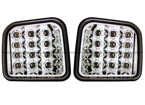 【在庫(kù)あり/クローム】IPCW社制 ハマーH3 LED クリスタル パークシグナル ランプ ライト H3 フロント グリル ヘッド ウインカー 06-09y