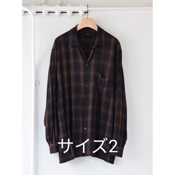 サイズ3 24ss COMOLI レーヨンチェック オープンカラーシャツ サイズ3 24ss COMOLI レーヨンチェック オープンカラーシャツ
