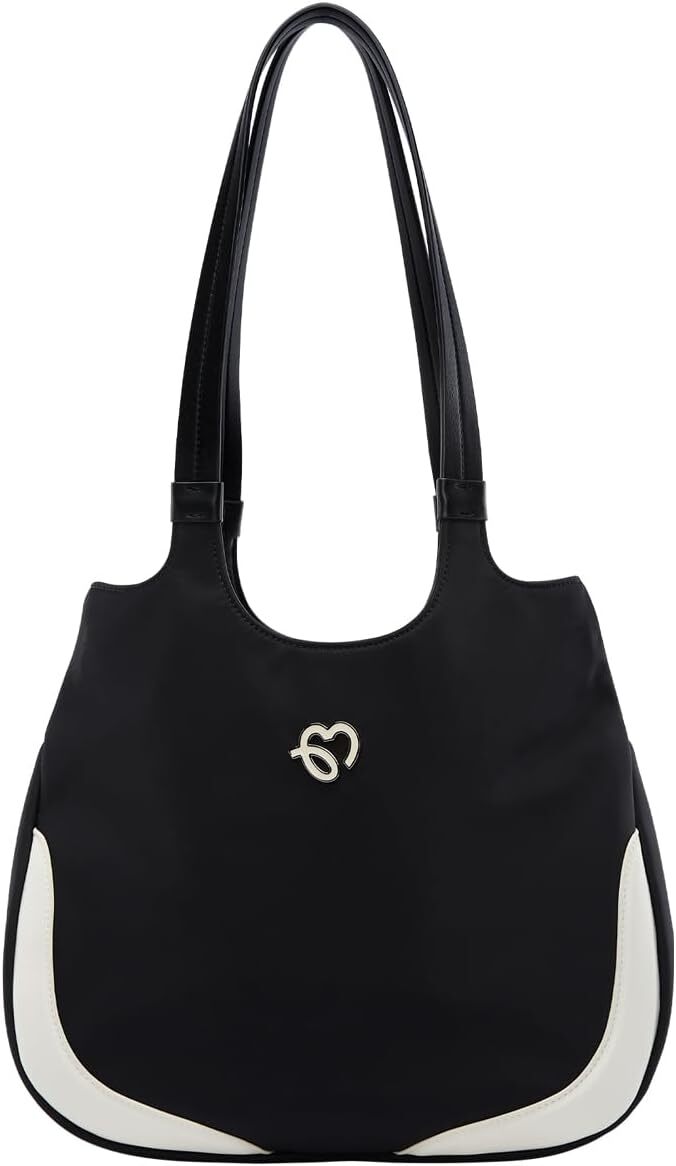 トートバッグ ワンショルダーコントラスト レディース 大容量　実用的　バッグ JONBAG ショルダーバッグ ブラック 黒