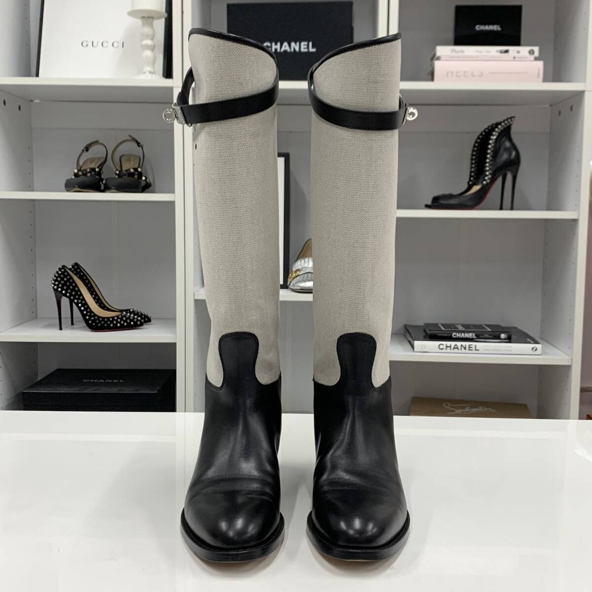 M10574 エルメス ジャンピング ケリー金具 キャンバス レザー M10574 エルメス ジャンピング ケリー金具 キャンバス レザー