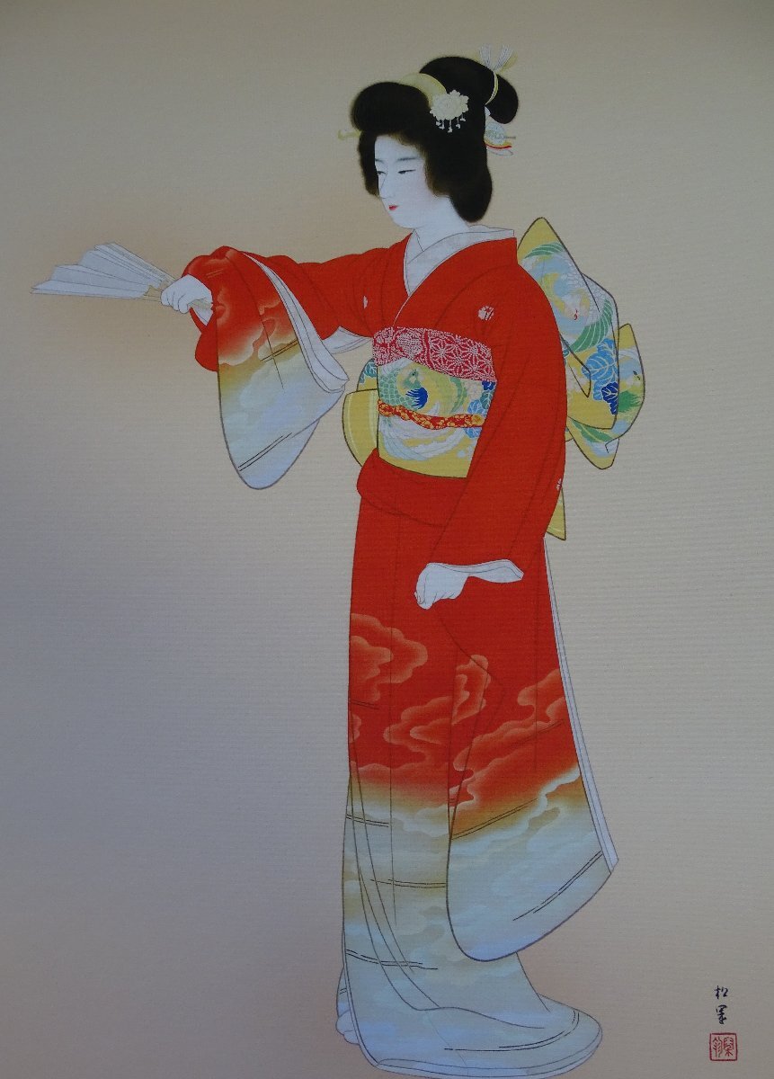 作者名：上村 松園（文化勲章受章者）・画題： 序の舞 ・技法