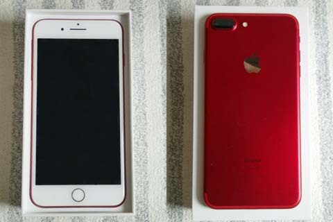 【箱入美品】Apple iPhone 7 Plus 128GB PRODUCT RED MPR22J/A A1785 国内版SIMフリー バッテリー100% 付属品未使用