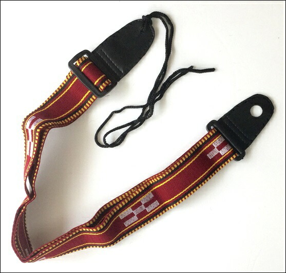  Okinawa sanshin for strap < shoulder .. belt >(minsa- pattern ) wine color color ... comfort becomes. new goods unused 