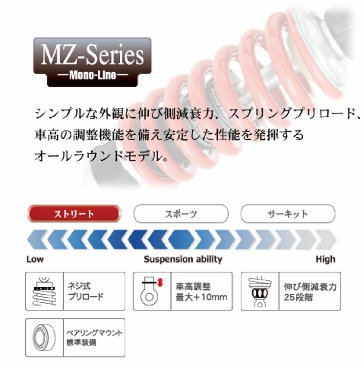 PMC│YSS│MZシリーズ│MZ456│リアサスペンション│ZZR1100 D型 PMC│YSS│MZシリーズ│MZ456│リアサスペンション│ZZR1100 D型