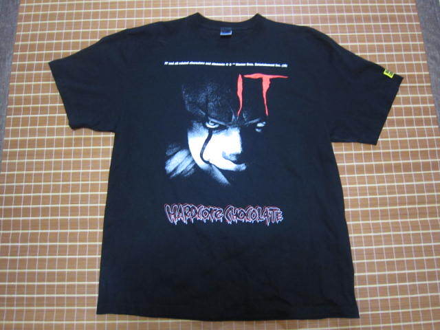 BA39★美品★HARDCORE CHOCOLATE（ハードコアチョコレート）★IT/イット/ペニーワイズ/ホラー映画/ブラック/Tシャツ/XXL