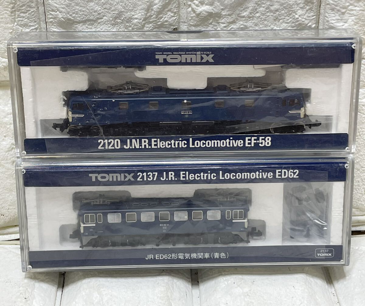 未使用 あり ？ TOMIX EF－58形電気機関車 2120 2137 JR ED62形 電気機関車 青色 Nゲージ 鉄道模型 等 まとめて 2点 X23