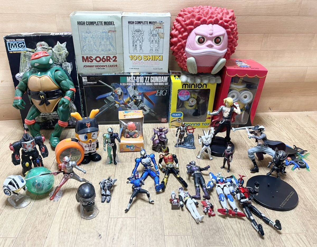 未使用 多数 ワンピース ガンダム 怪獣 仮面ライダー 鋼の錬金術師 ミュータントタートルズ ミニオン フィギュア プラモデル 等 30点 J1