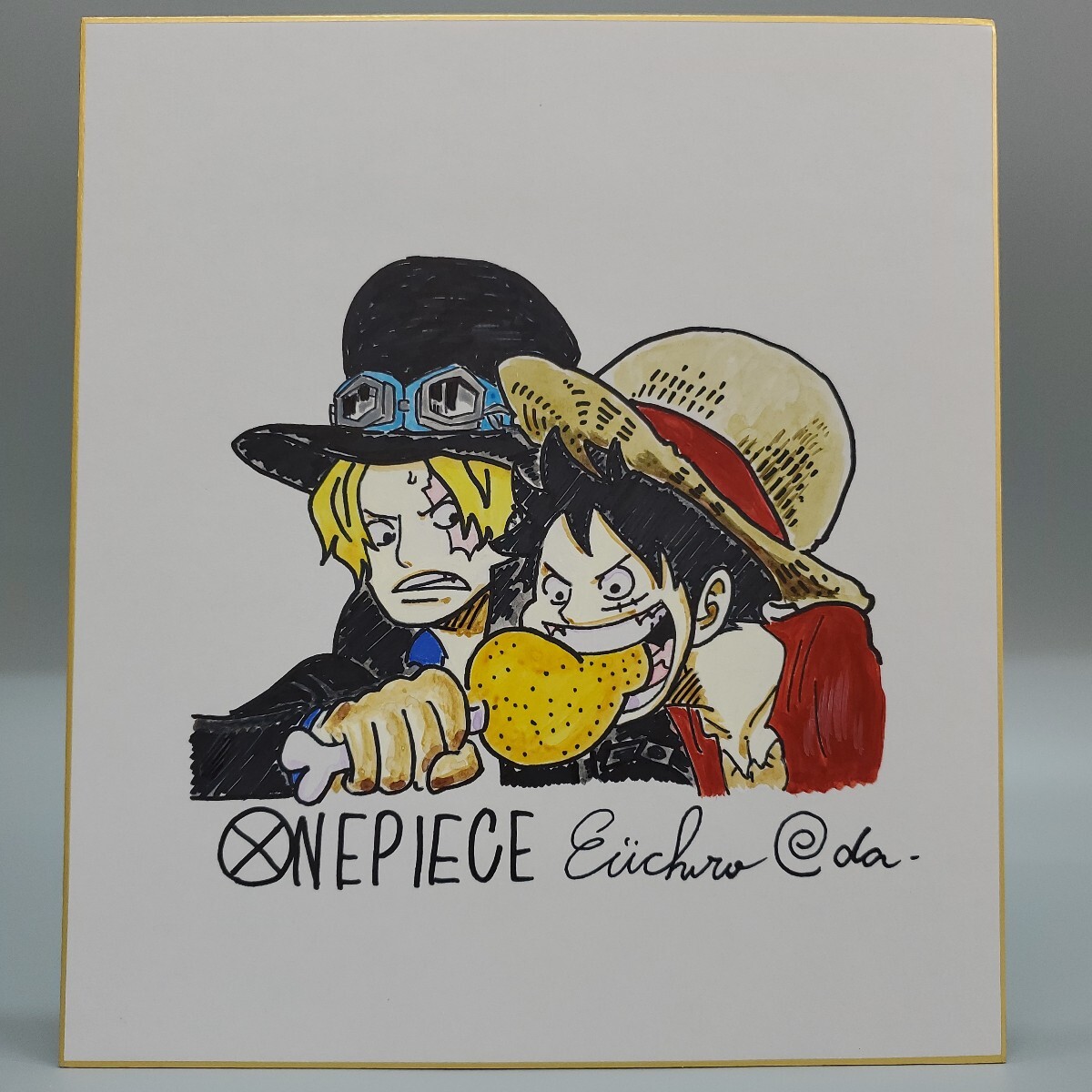 尾田栄一郎 ONE PIECE ワンピース ルフィ サボ ペン画 カラー 尾田栄一郎 ONE PIECE ワンピース ルフィ サボ ペン画 カラー