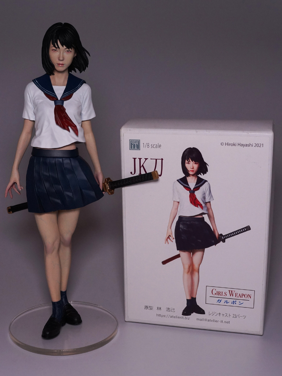 オーバーダード女剣士1/8 22cm ガレージキット アトリエ福崎完成品刺青塗装 Yahoo!オークション - 1/8 スケール アトリエイット JK刀