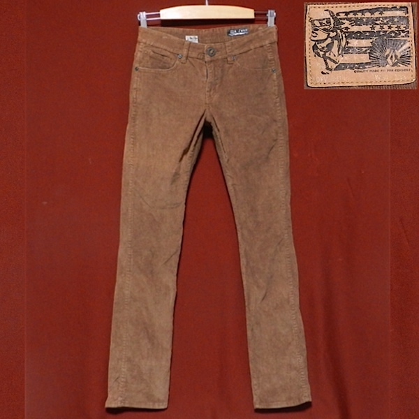 VOLCOM Jean 2X4 ボルコム ストレート コーデュロイ パンツ 茶色 S 〜 M / 30 インチ