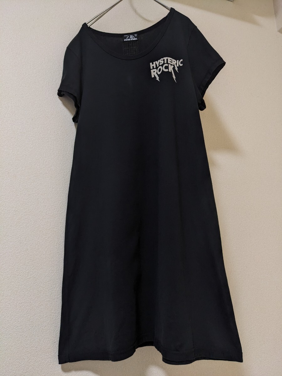 ヒステリックグラマー ギターガール Tシャツワンピース 黒 ヒステリックグラマー ギターガール Tシャツワンピース 黒