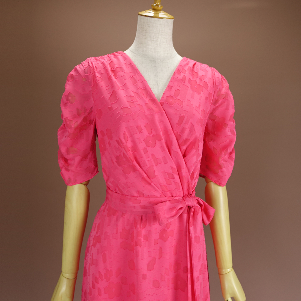 新品 DKNY 4/9號 ダナキャラン ピンク 花柄 ワンピース パーティドレス 半袖 結(jié)婚式 二次會 披露宴 フォーマル お唿ばれ 謝恩會 華47Q1702