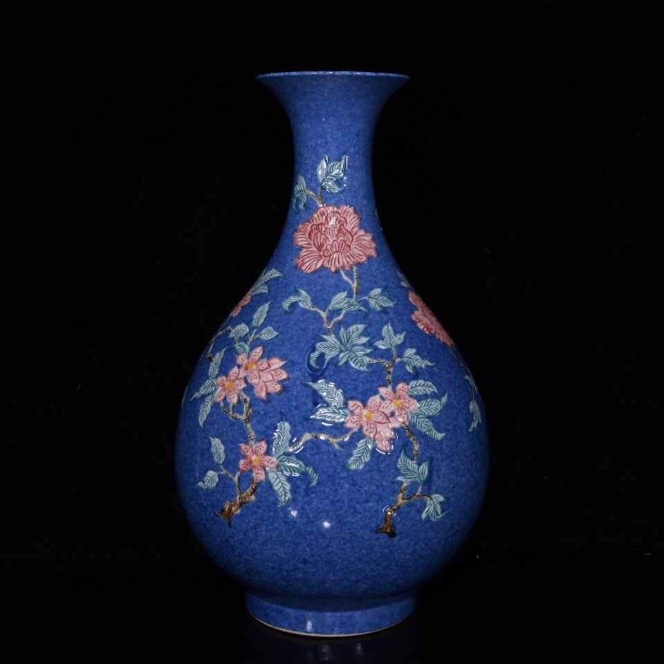 [ pavilion warehouse rare article Akira .. year made . old .. goods snow flower Indigo .. flowers and birds . sphere . spring bin ] ornament . thing valuable goods . warehouse goods China old fine art 