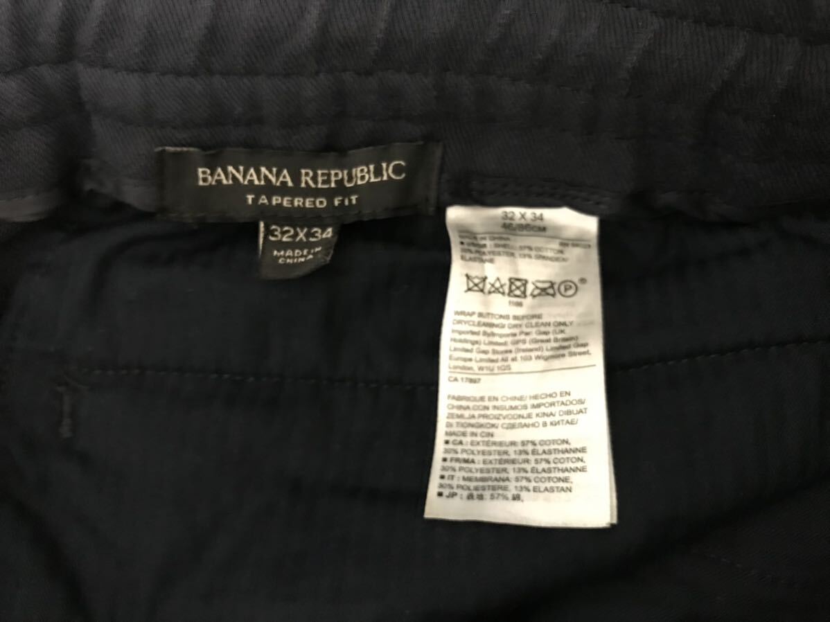 本物バナナリパブリックBANANAREPUBLICイージースラックスパンツサーフアメカジミリタリーワークビジネススーツゴルフメンズ緑グリーン32M_画像4