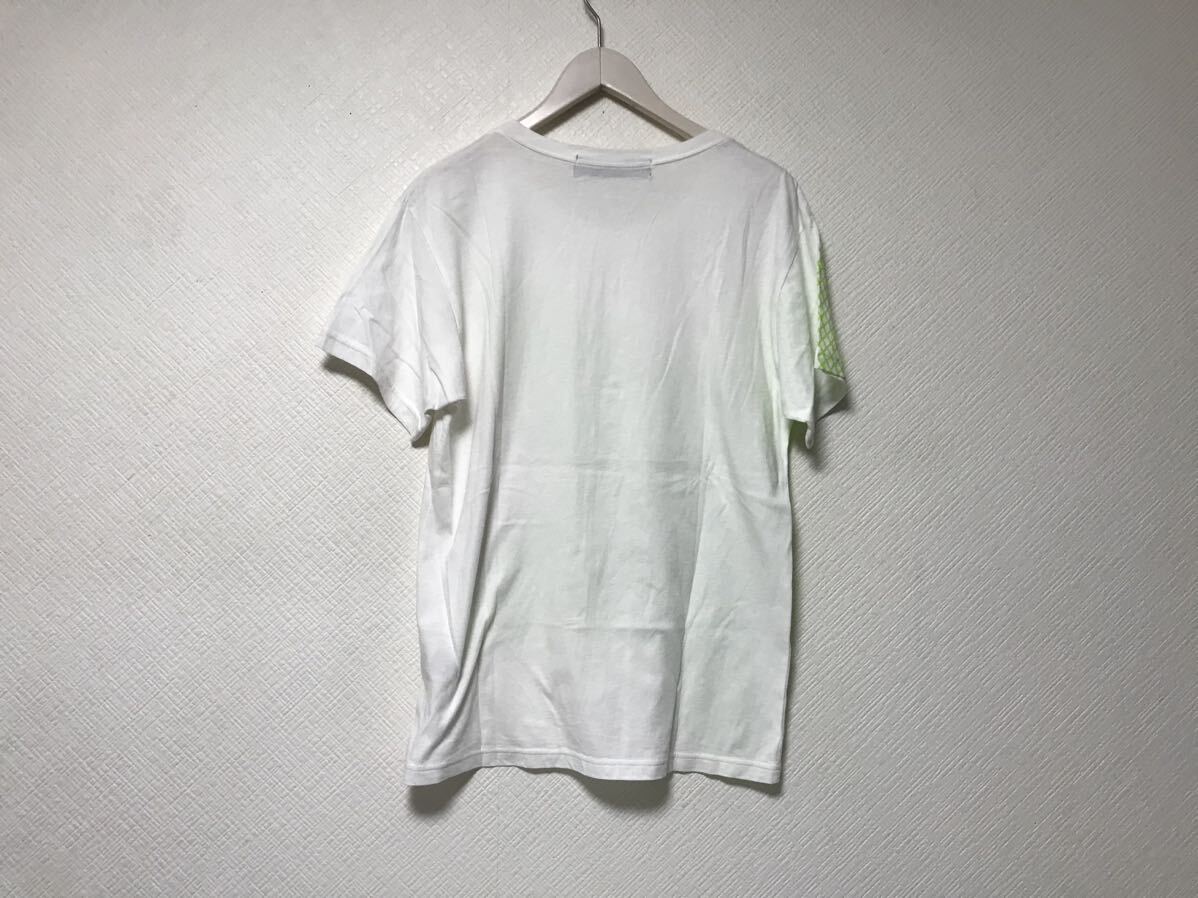 本物メルシーボークー、mercibeaucoupプリント半袖TシャツメンズサーフアメカジミリタリーストリートスケーターゴルフドレスL白ホワイト3_画像3