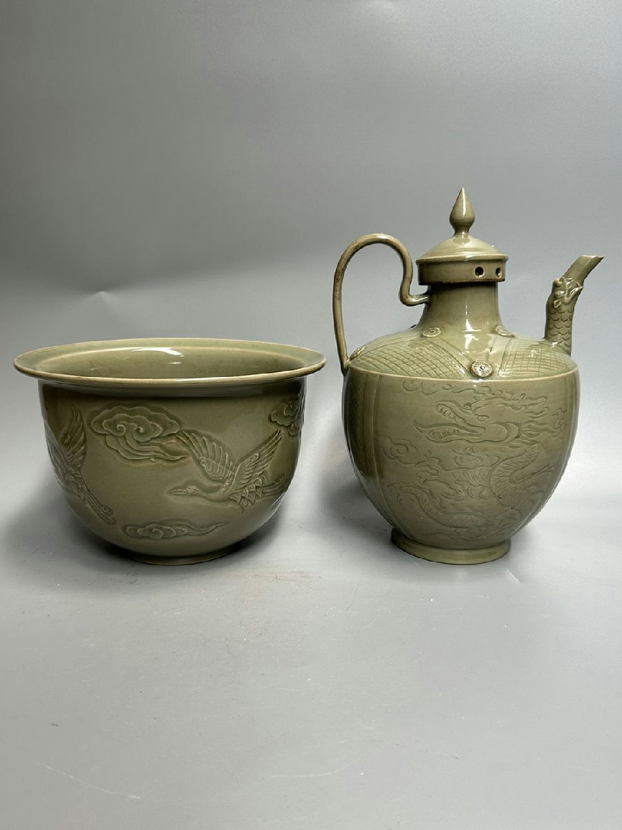 ▽渡鶴羽▽P549北宋 越窯青釉温酒壺・古陶磁器 ・珍品旧蔵・古賞 ▽渡鶴羽▽P549北宋 越窯青釉温酒壺・古陶磁器 ・珍品旧蔵・古賞