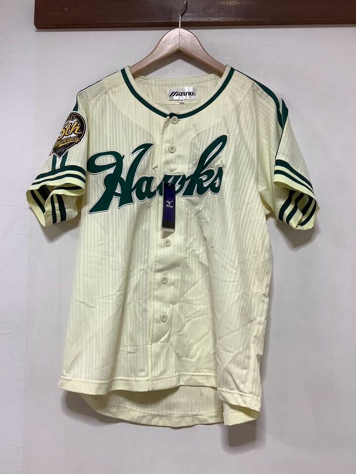 と1437 タグ付き 福岡ソフトバンクホークス OSAKA CLASSIC 2013 南海ホークス最終モデル 復刻 レプリカユニフォーム M MIZUNO 刺繍 